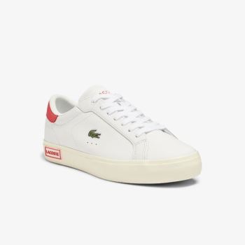 Lacoste Powercourt Leather Popped Heal Sneakers Dámské - Tenisky Bílé / Béžový | CZ-agZ1Of